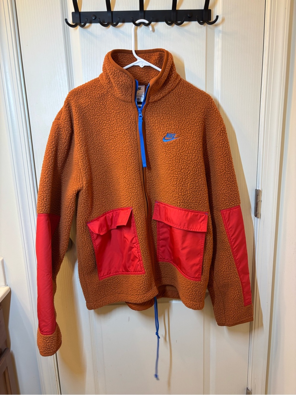 Nike Sportswear Sport Essentials Sherpa Fleece Jacket Men’s M Brown Like New